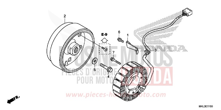 GENERATRICE von NC750X DCT MAT PEARL GLARE WHITE (NHB54) von 2019
